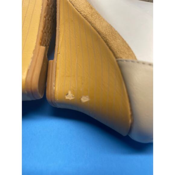 PATRIZIA Spring Step Harlequin Beige Wedge Sandals Shoes Size 7 Flowers T-Strap - Picture 9 of 12